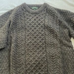 Black Wool Orvis Cableknit Sweater